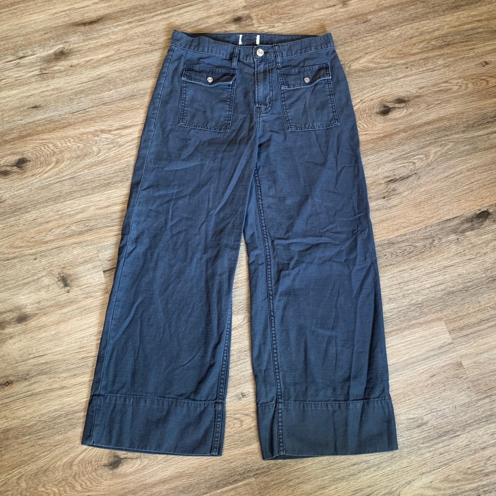 Frame Denim The 70s Patch Pocket Crop Wide Leg Pants - Size 27